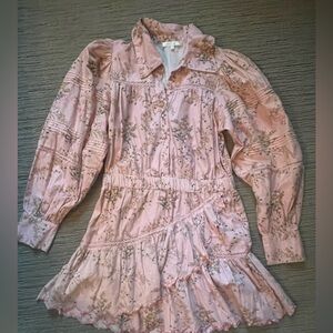 LoveShackFancy Pink Floral Dress